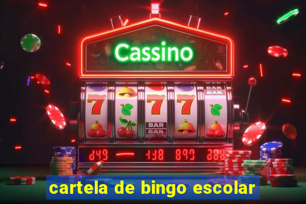 cartela de bingo escolar