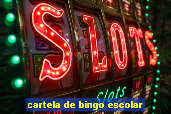 cartela de bingo escolar