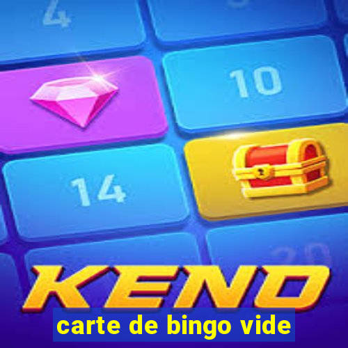 carte de bingo vide