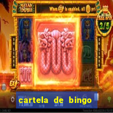 cartela de bingo para chá de bebê