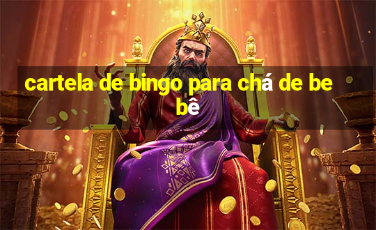 cartela de bingo para chá de bebê