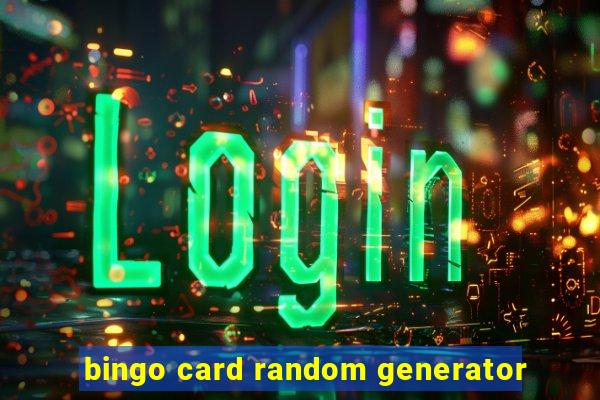 bingo card random generator