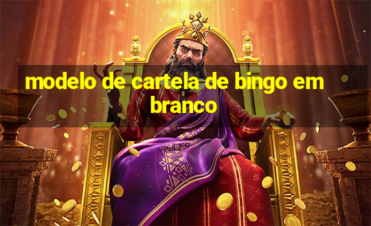 modelo de cartela de bingo em branco