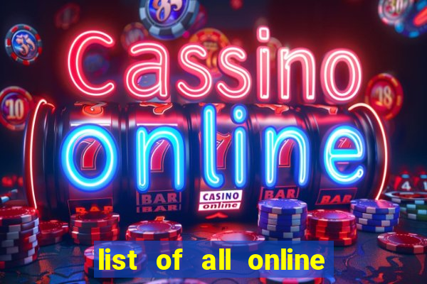 list of all online bingo sites