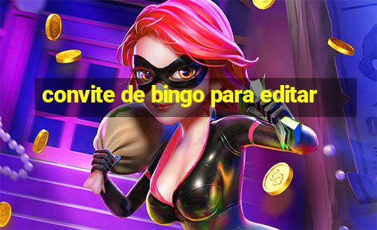 convite de bingo para editar