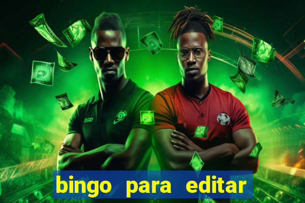 bingo para editar e imprimir