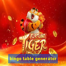 bingo table generator