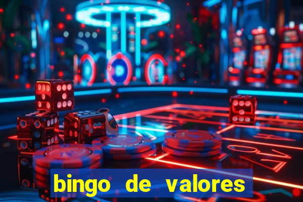 bingo de valores para imprimir