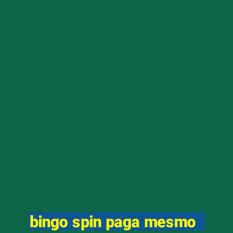 bingo spin paga mesmo