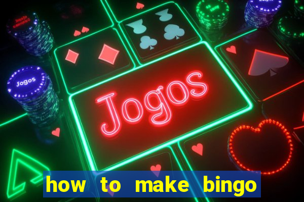 how to make bingo cards in excel