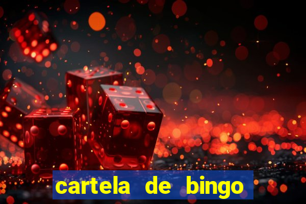 cartela de bingo com letras