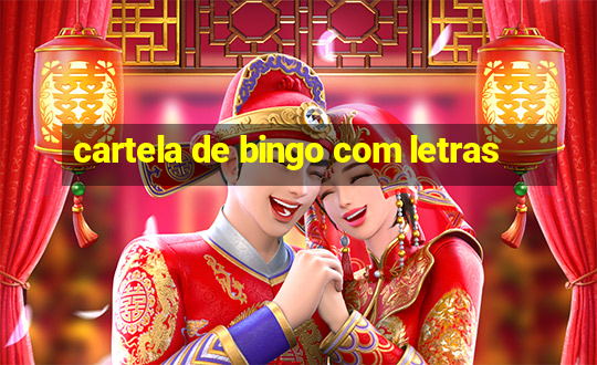 cartela de bingo com letras