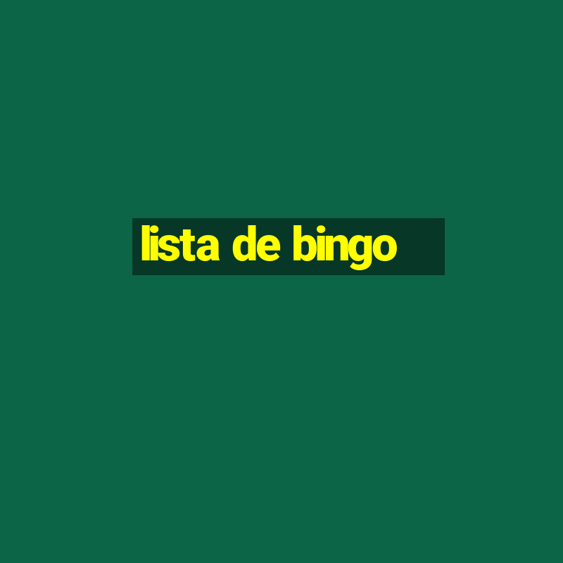 lista de bingo