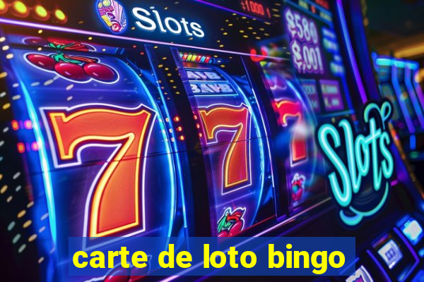 carte de loto bingo