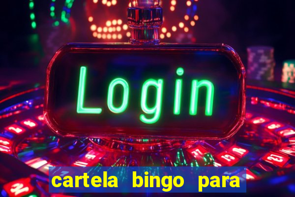 cartela bingo para cha de cozinha imprimir gratis