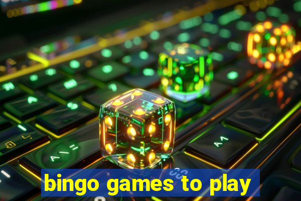 bingo games to play