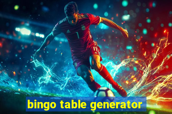 bingo table generator