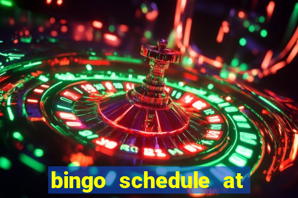 bingo schedule at mohegan sun