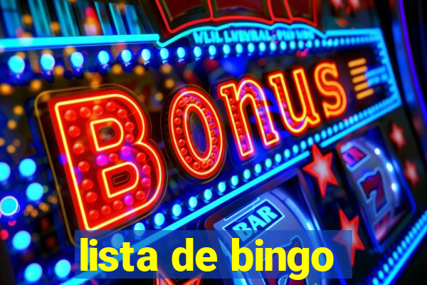 lista de bingo