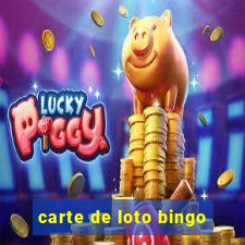 carte de loto bingo